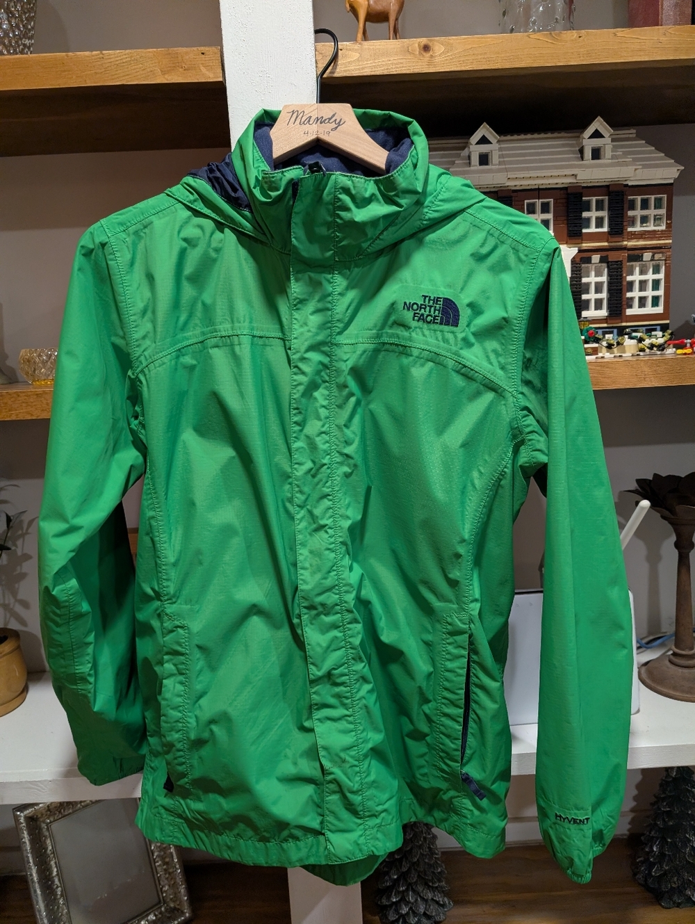 The North Face Green Hyvent Rain Coat Boys XL